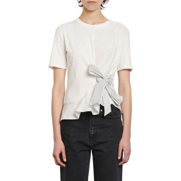 Sandro Node Bow Detail T-Shirt - Picture 1 of 5